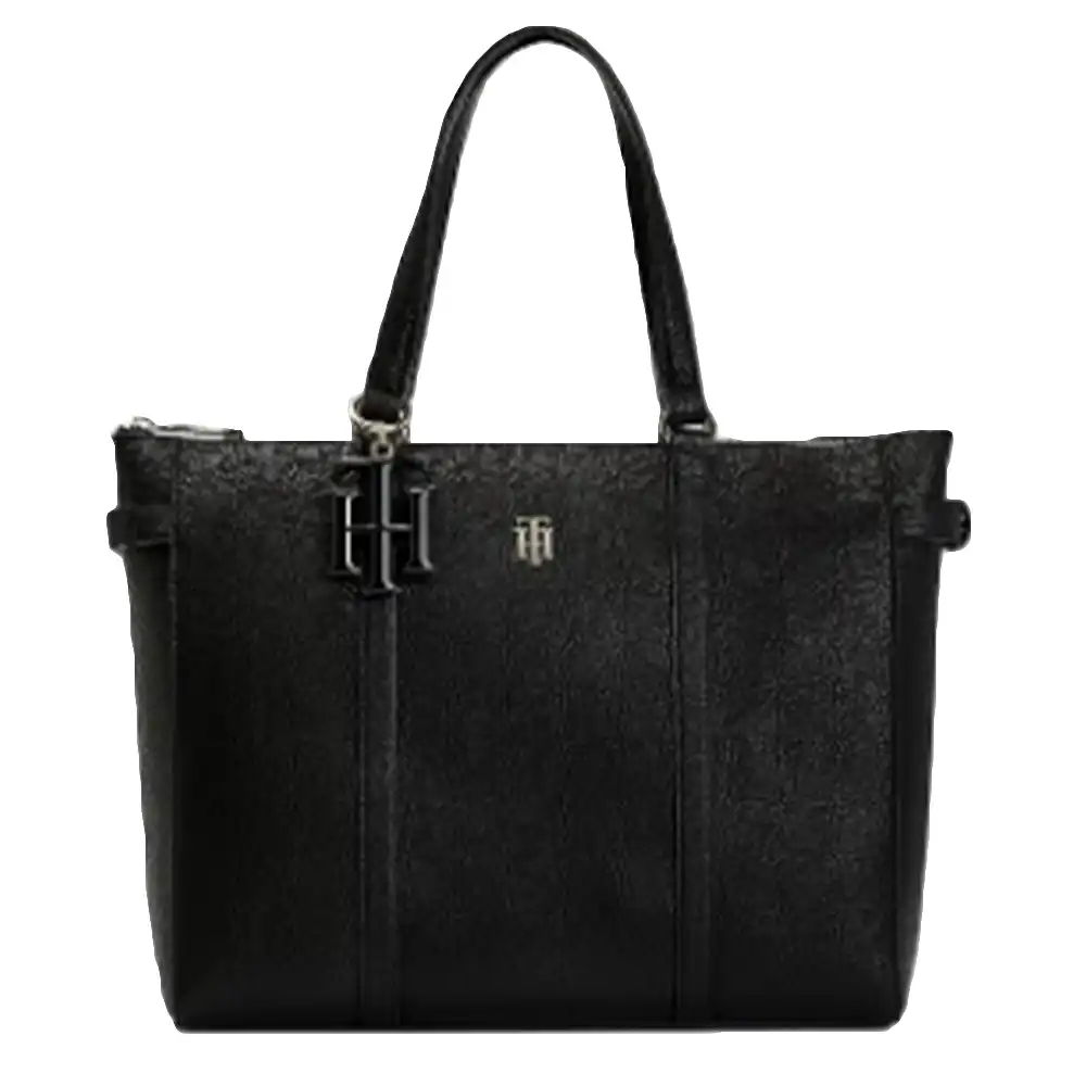 Sac a main femme Tommy Jeans Style cabas breloque Noir - ZESHOES