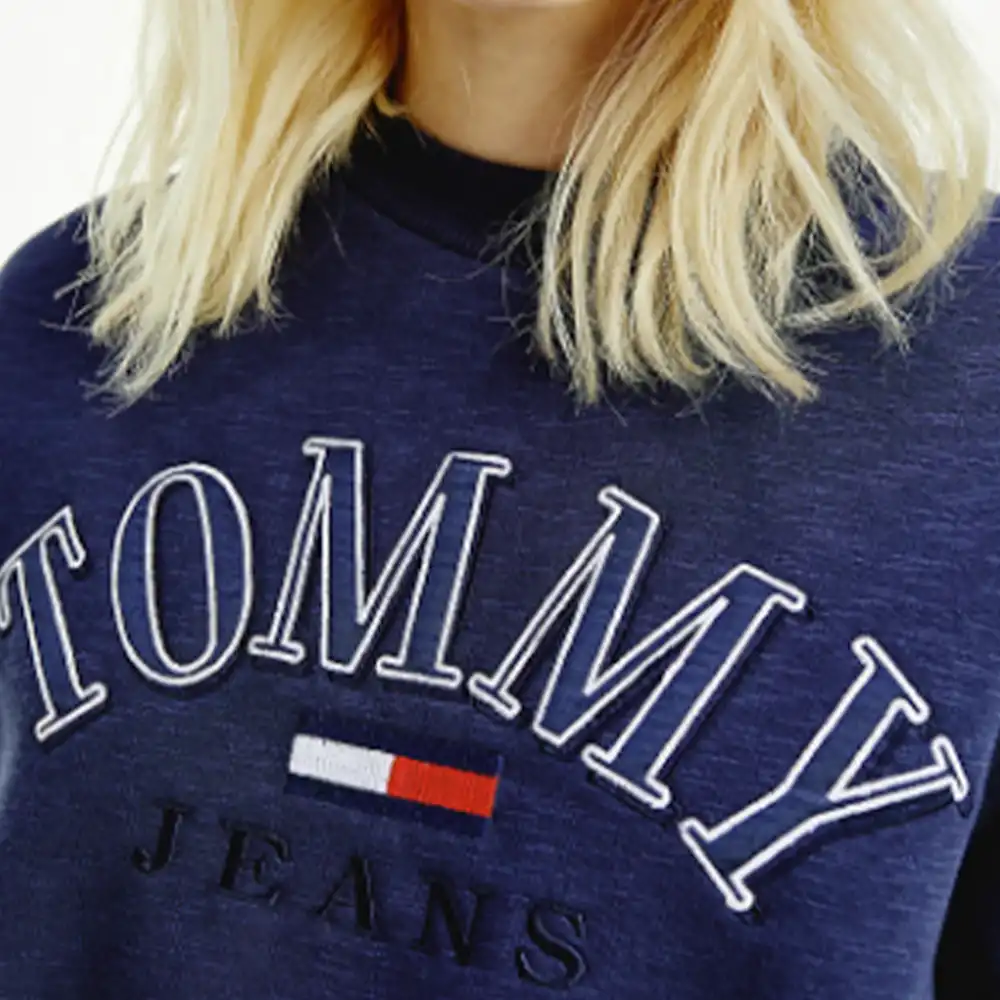 Sweat shirt femme Tommy Jeans Big logo Bleu - ZESHOES