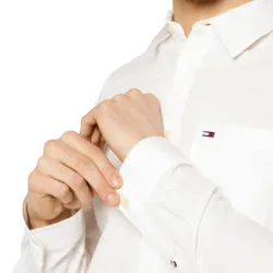 Chemise manches longues homme Tommy Jeans Litle flag Blanc - ZESHOES Chemise manches longues homme Tommy Jeans Litle flag Blanc - ZESHOES