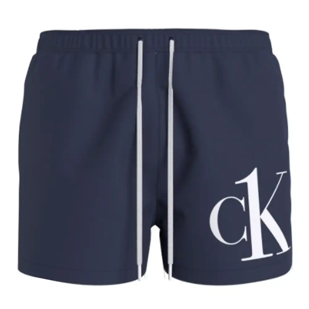 Short de bain homme Calvin Klein Classic logo Bleu - ZESHOES