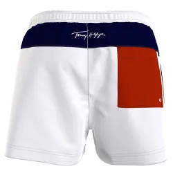 Short de bain homme Tommy Jeans Original logo Blanc - ZESHOES