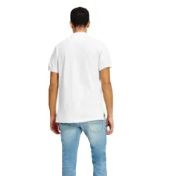 Polo manche courte Tommy Jeans Classic badge Blanc - ZESHOES