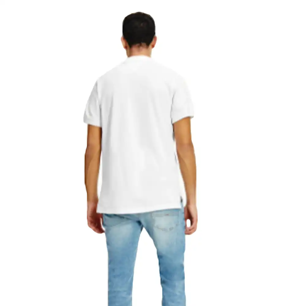 Polo manche courte Tommy Jeans Classic badge Blanc - ZESHOES