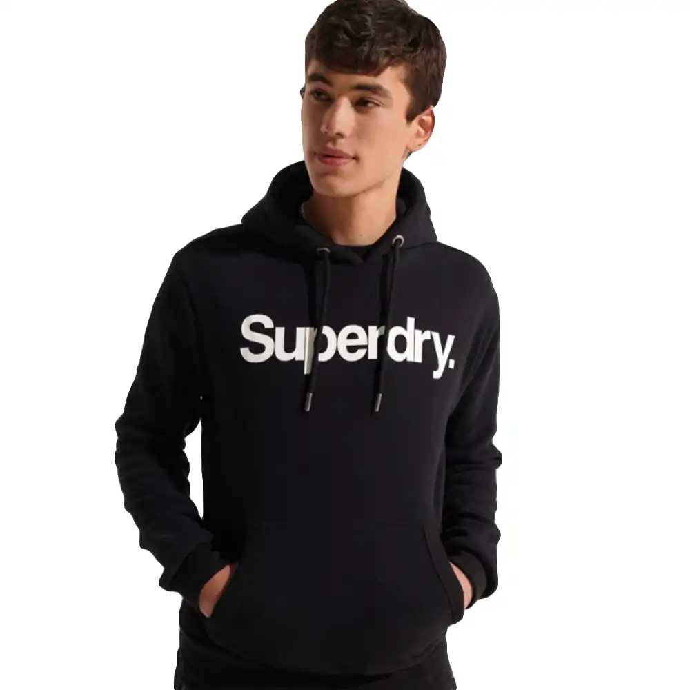 Sweat shirt homme Superdry Big front logo Noir - ZESHOES