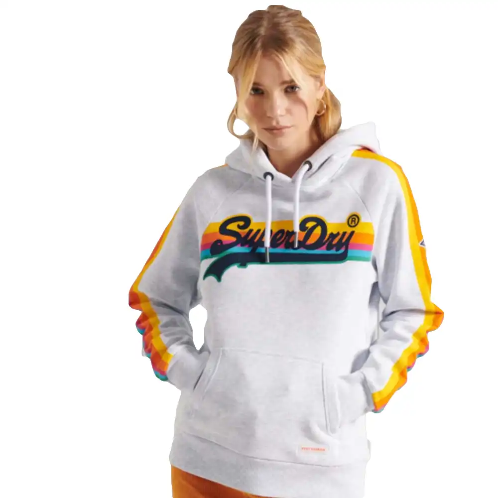 Sweat shirt femme Superdry Cali raglan Gris - ZESHOES Sweat shirt femme Superdry Cali raglan Gris - ZESHOES