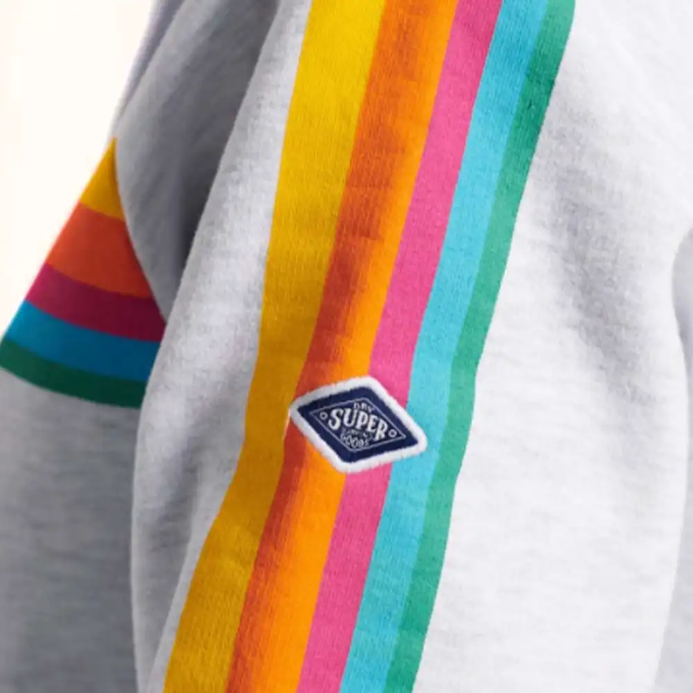 Sweat shirt femme Superdry Cali raglan Gris - ZESHOES Sweat shirt femme Superdry Cali raglan Gris - ZESHOES