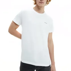 T shirt manche courte homme Calvin Klein Pack x2 classic logo Blanc - ZESHOES