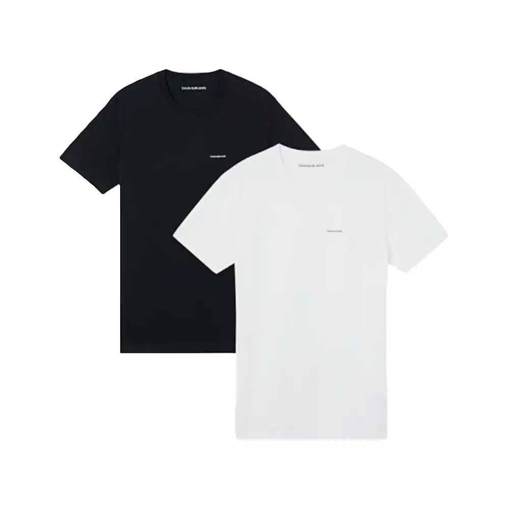 T shirt manche courte homme Calvin Klein Pack x2 classic logo Blanc - ZESHOES