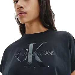 Tee shirt manche courte femme Calvin Klein Front classic logo Noir - ZESHOES Tee shirt manche courte femme Calvin Klein Front classic logo Noir - ZESHOES