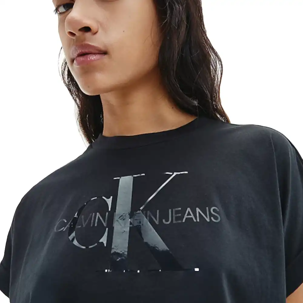 Tee shirt manche courte femme Calvin Klein Front classic logo Noir - ZESHOES Tee shirt manche courte femme Calvin Klein Front classic logo Noir - ZESHOES