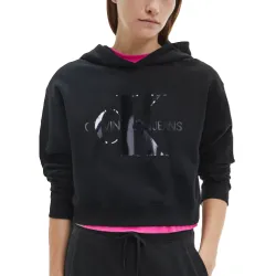 Sweat capuche femme Calvin Klein Dark logo classic Noir - ZESHOES Sweat capuche femme Calvin Klein Dark logo classic Noir - ZESHOES