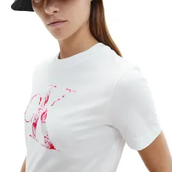 Tee shirt manche courte femme Calvin Klein Big logo classic Blanc - ZESHOES