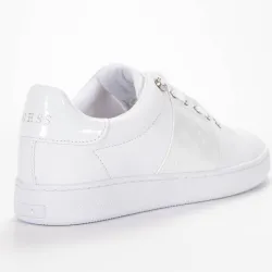Basket basse femme Guess logo gaufre gravé Blanc - ZESHOES