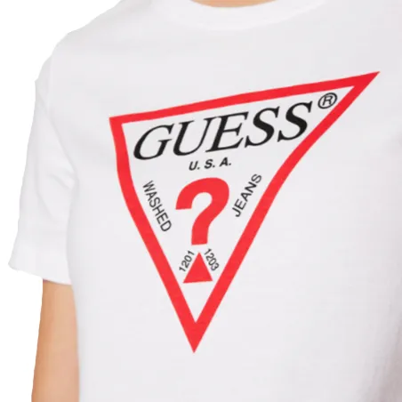 Produits victimes de leur succès Guess Blanc Classic logo triangle