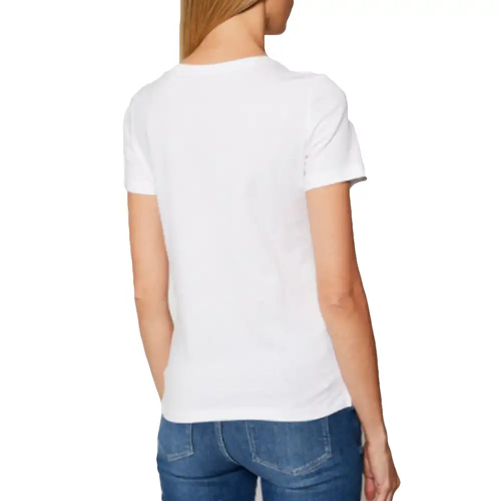 Tee shirt manche courte femme Guess Classic logo triangle Blanc - ZESHOES Tee shirt manche courte femme Guess Classic logo triangle Blanc - ZESHOES