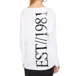 Tee shirt manche longue femme Guess Style chemisier Blanc - ZESHOES