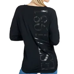 Tee shirt manche longue femme Guess Style chemisier Noir - ZESHOES