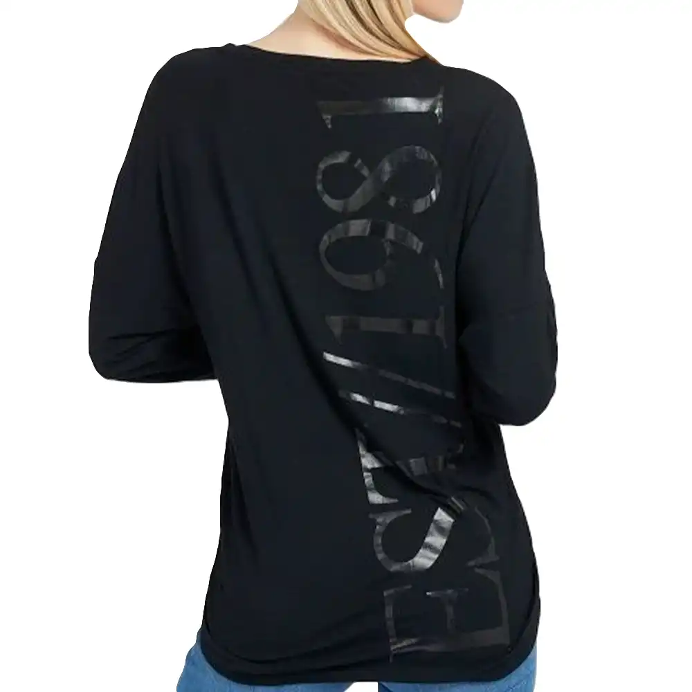 Tee shirt manche longue femme Guess Style chemisier Noir - ZESHOES