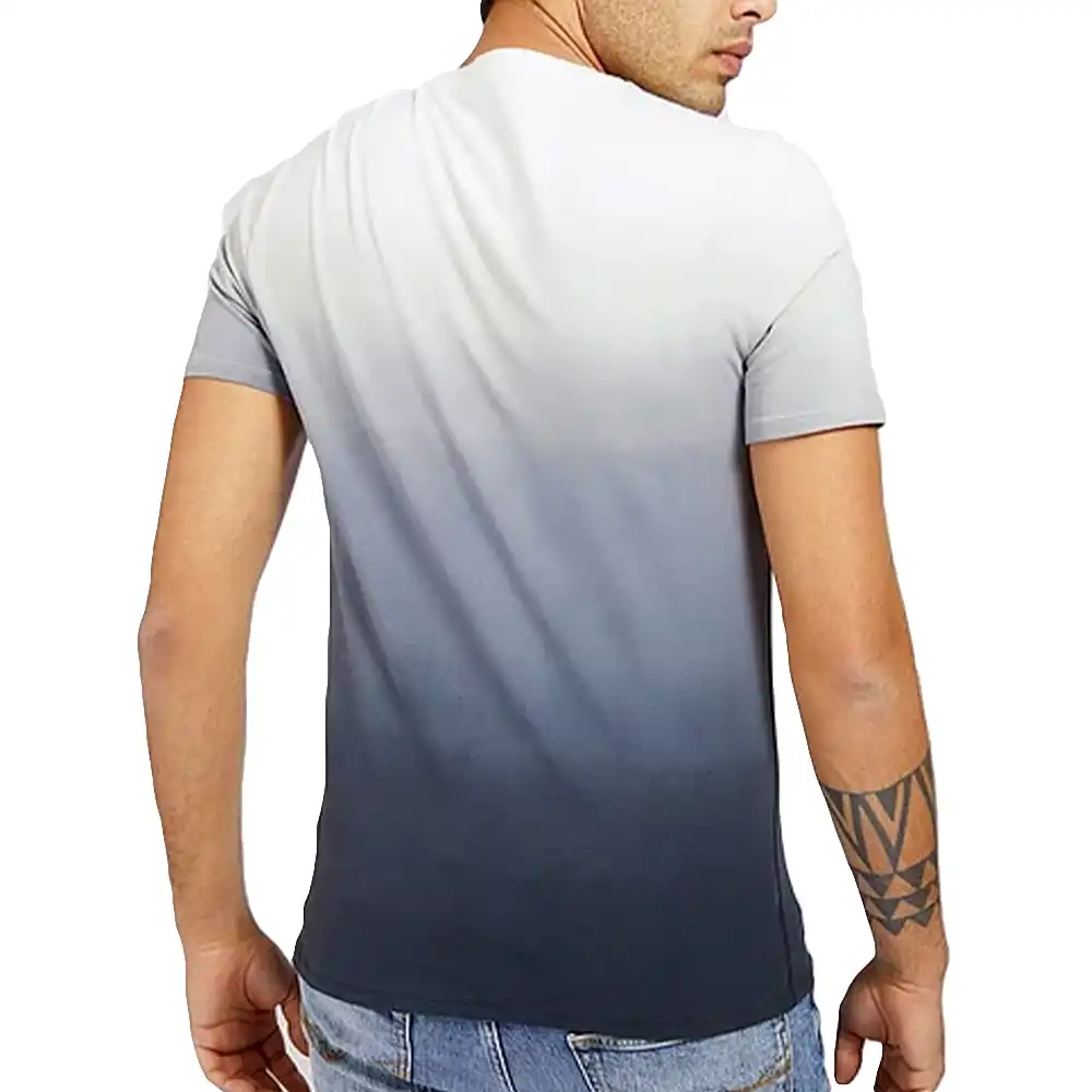 T shirt manche courte homme Guess Style dégradé Bleu - ZESHOES T shirt manche courte homme Guess Style dégradé Bleu - ZESHOES