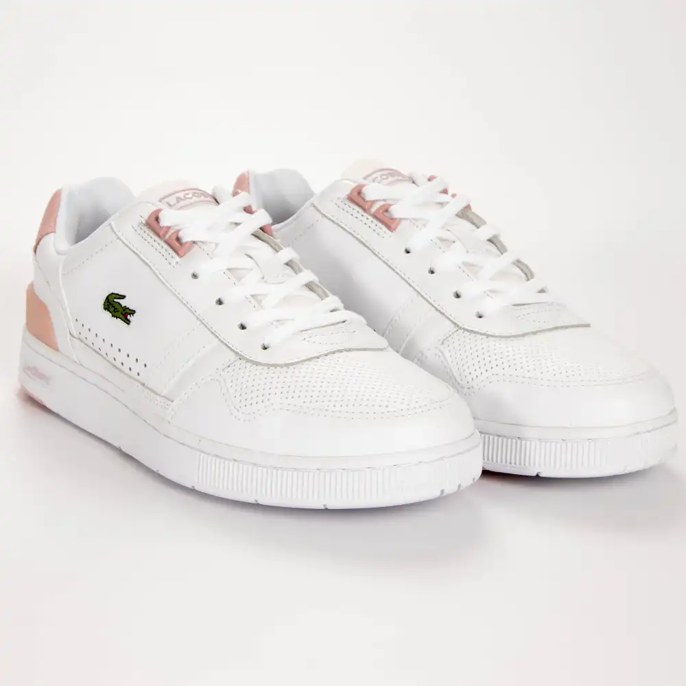 Basket basse femme Lacoste T clip Rose - ZESHOES