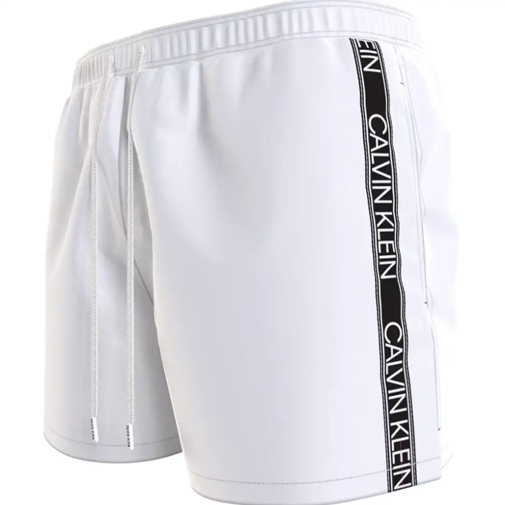 Short de bain homme Calvin Klein Court swim Blanc - ZESHOES Short de bain homme Calvin Klein Court swim Blanc - ZESHOES