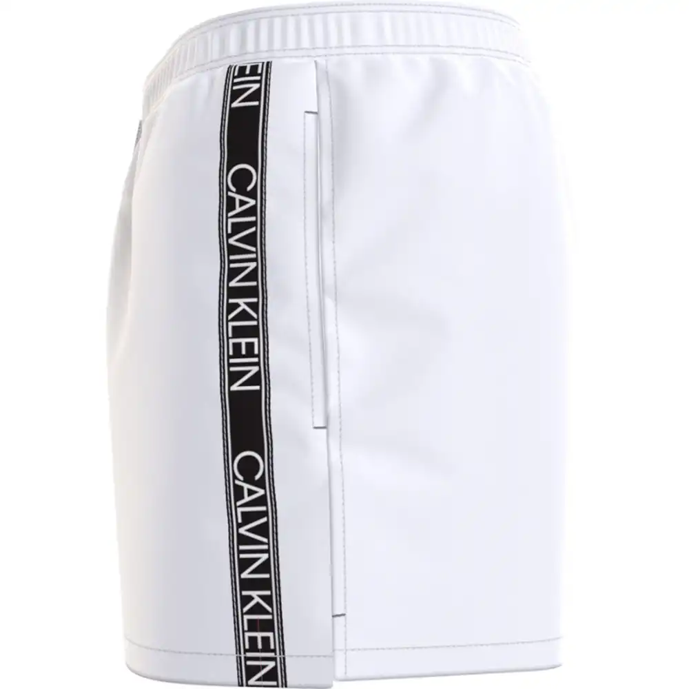 Short de bain homme Calvin Klein Court swim Blanc - ZESHOES Short de bain homme Calvin Klein Court swim Blanc - ZESHOES