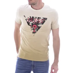 T shirt manche courte homme Guess Classic logo triangle Camel - ZESHOES