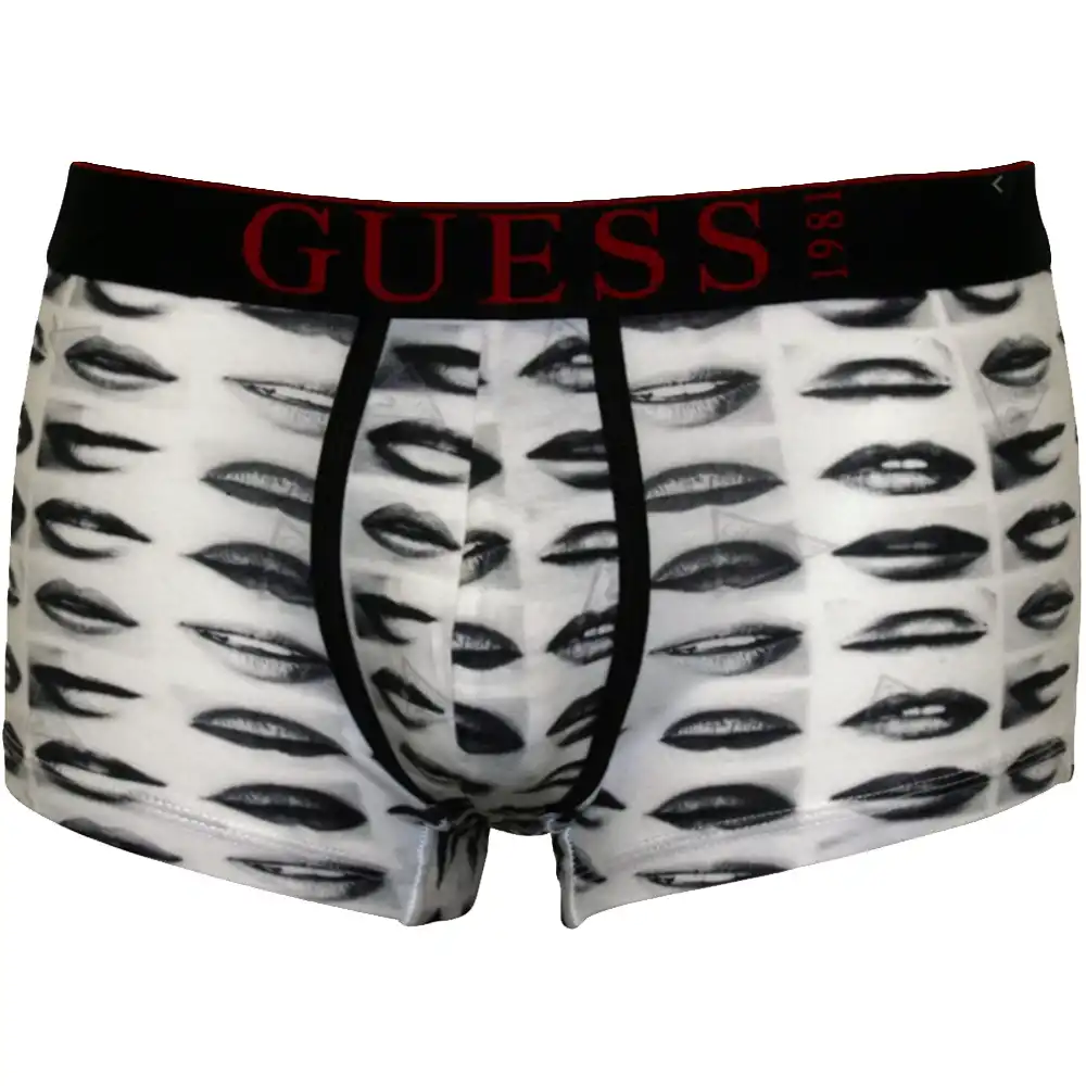 Boxer homme Guess Big red logo Blanc - ZESHOES