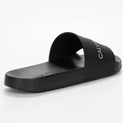 Claquette homme Calvin Klein Slide institutional classic Noir - ZESHOES Claquette homme Calvin Klein Slide institutional classic Noir - ZESHOES