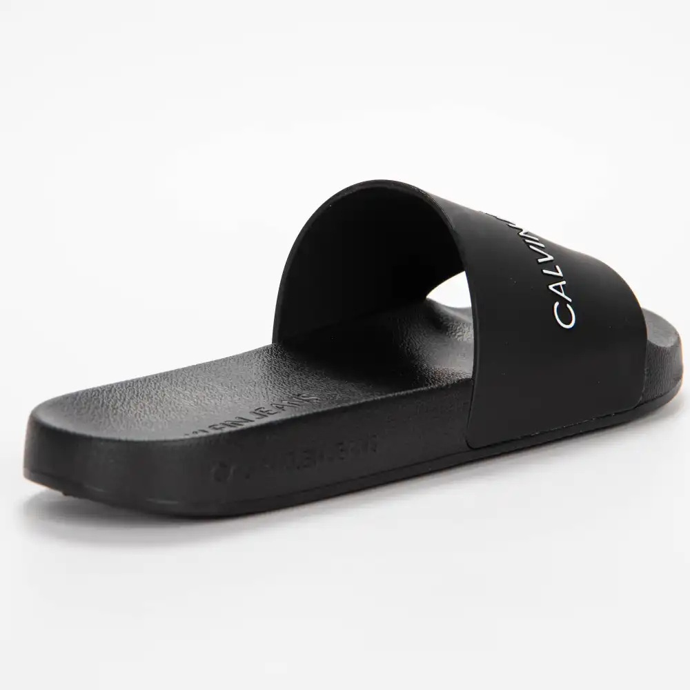 Claquette homme Calvin Klein Slide institutional classic Noir - ZESHOES Claquette homme Calvin Klein Slide institutional classic Noir - ZESHOES