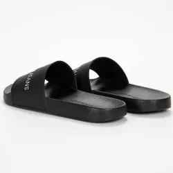 Claquette homme Calvin Klein Slide institutional classic Noir - ZESHOES Claquette homme Calvin Klein Slide institutional classic Noir - ZESHOES