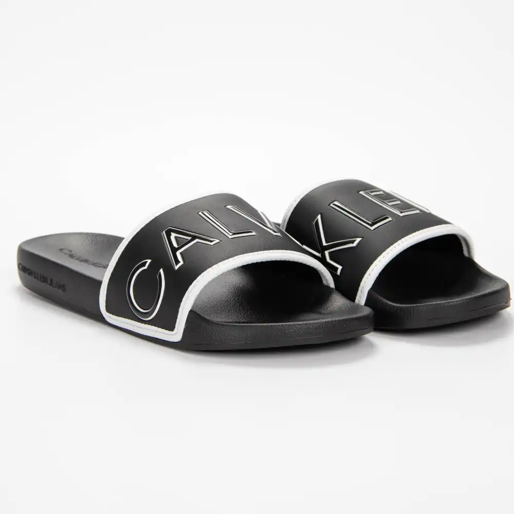 Claquette homme Calvin Klein slide padded Noir - ZESHOES