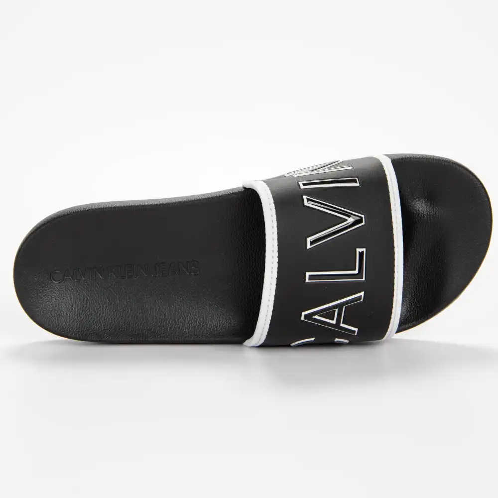 Claquette homme Calvin Klein slide padded Noir - ZESHOES Claquette homme Calvin Klein slide padded Noir - ZESHOES