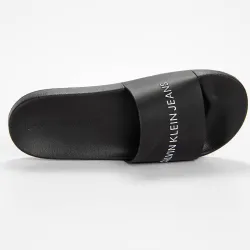 Claquette homme Calvin Klein Slide institutional classic Noir - ZESHOES Claquette homme Calvin Klein Slide institutional classic Noir - ZESHOES