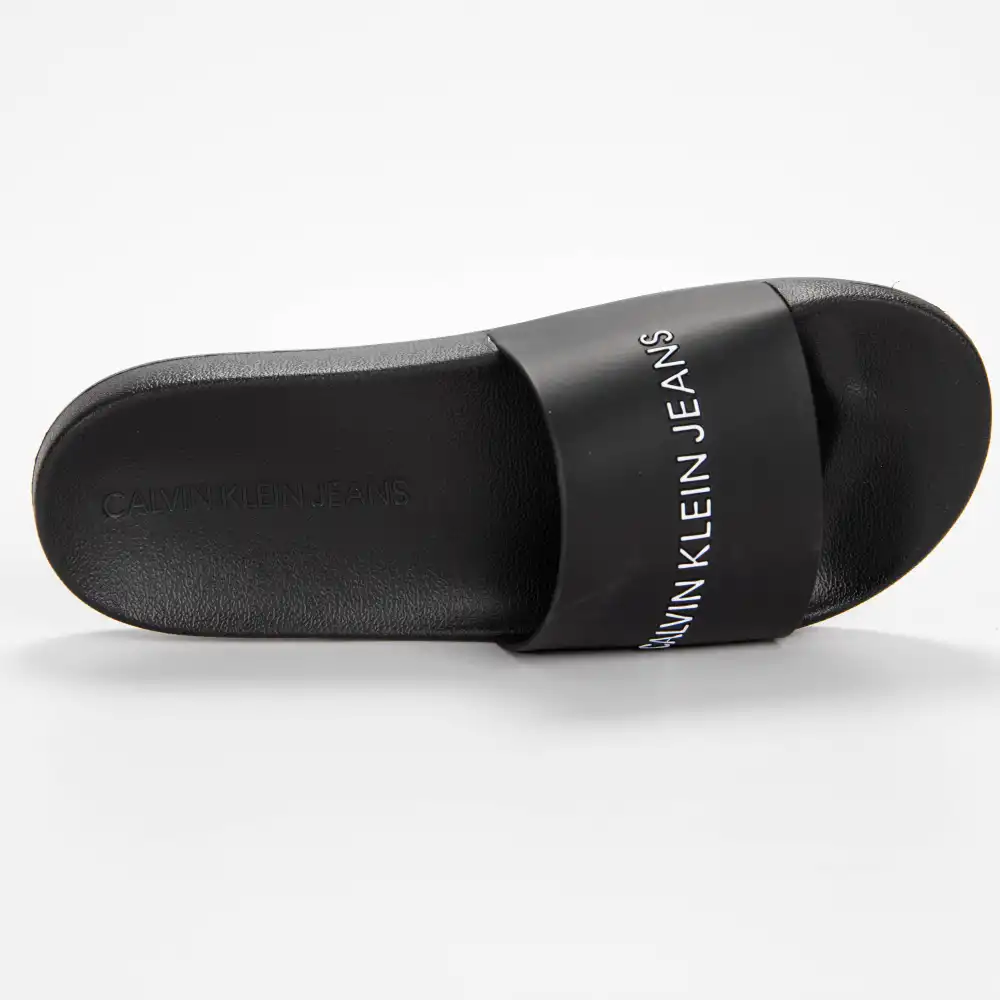 Claquette homme Calvin Klein Slide institutional classic Noir - ZESHOES Claquette homme Calvin Klein Slide institutional classic Noir - ZESHOES