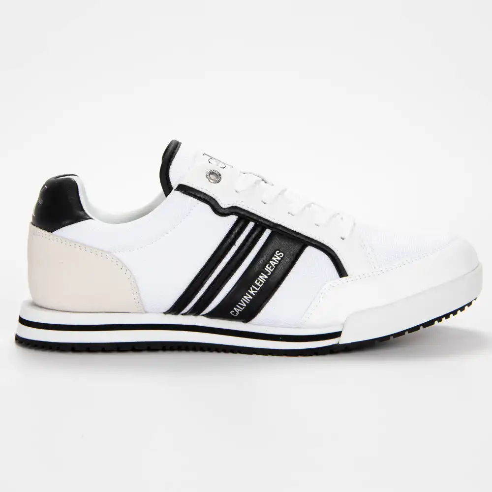 Basket basse homme Calvin Klein low profile laceup Blanc - ZESHOES Basket basse homme Calvin Klein low profile laceup Blanc - ZESHOES