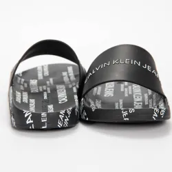 Claquette homme Calvin Klein slide institutional Noir - ZESHOES Claquette homme Calvin Klein slide institutional Noir - ZESHOES