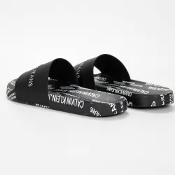 Claquette homme Calvin Klein slide institutional Noir - ZESHOES Claquette homme Calvin Klein slide institutional Noir - ZESHOES