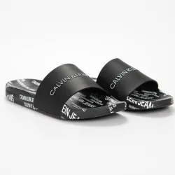 Claquette homme Calvin Klein slide institutional Noir - ZESHOES Claquette homme Calvin Klein slide institutional Noir - ZESHOES