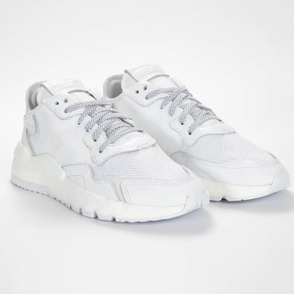 Basket basse homme Adidas nite jogger Blanc - ZESHOES