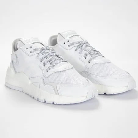 Basket basse homme Adidas nite jogger Blanc ZESHOES