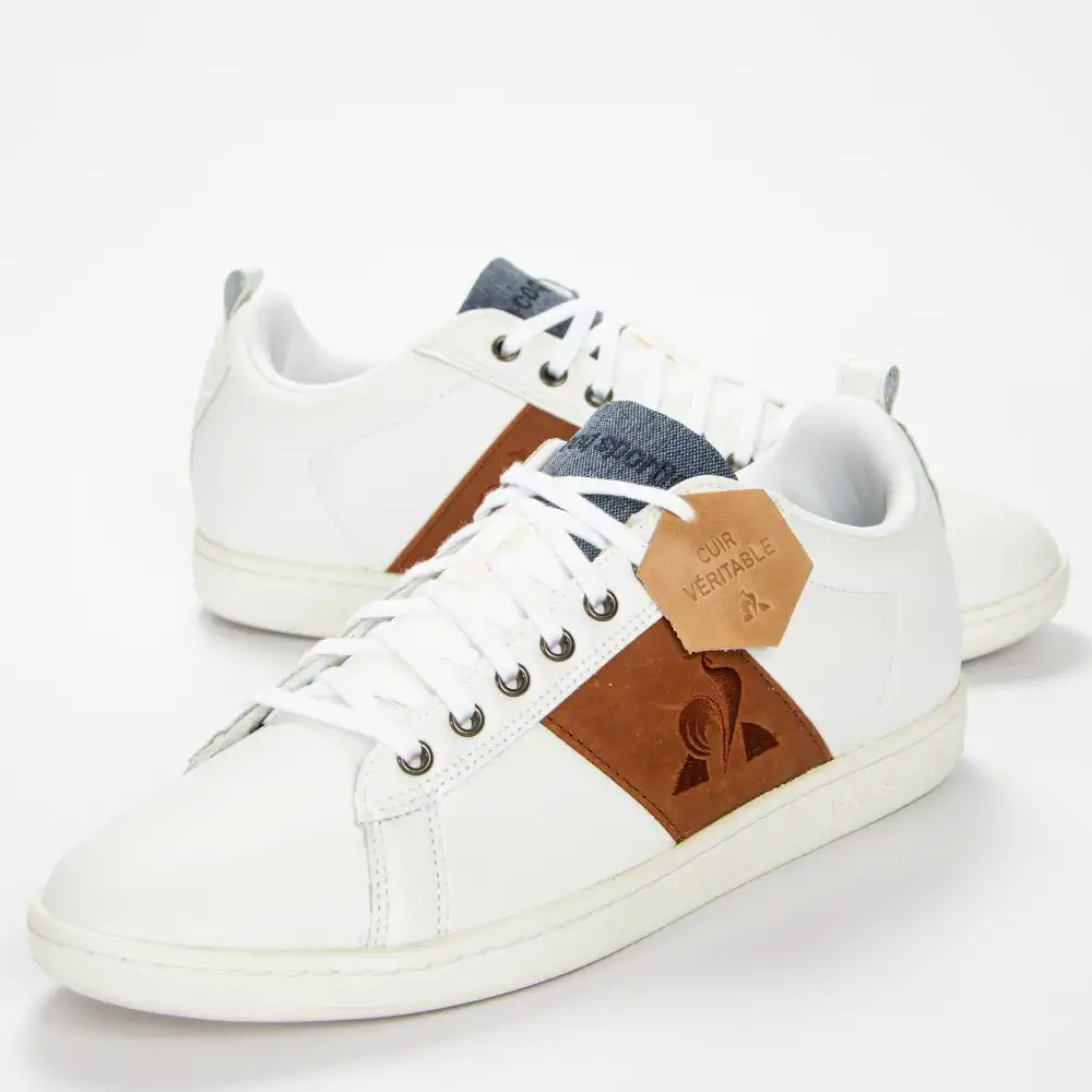 Basket basse homme Le Coq Sportif court classic Blanc - ZESHOES Basket basse homme Le Coq Sportif court classic Blanc - ZESHOES