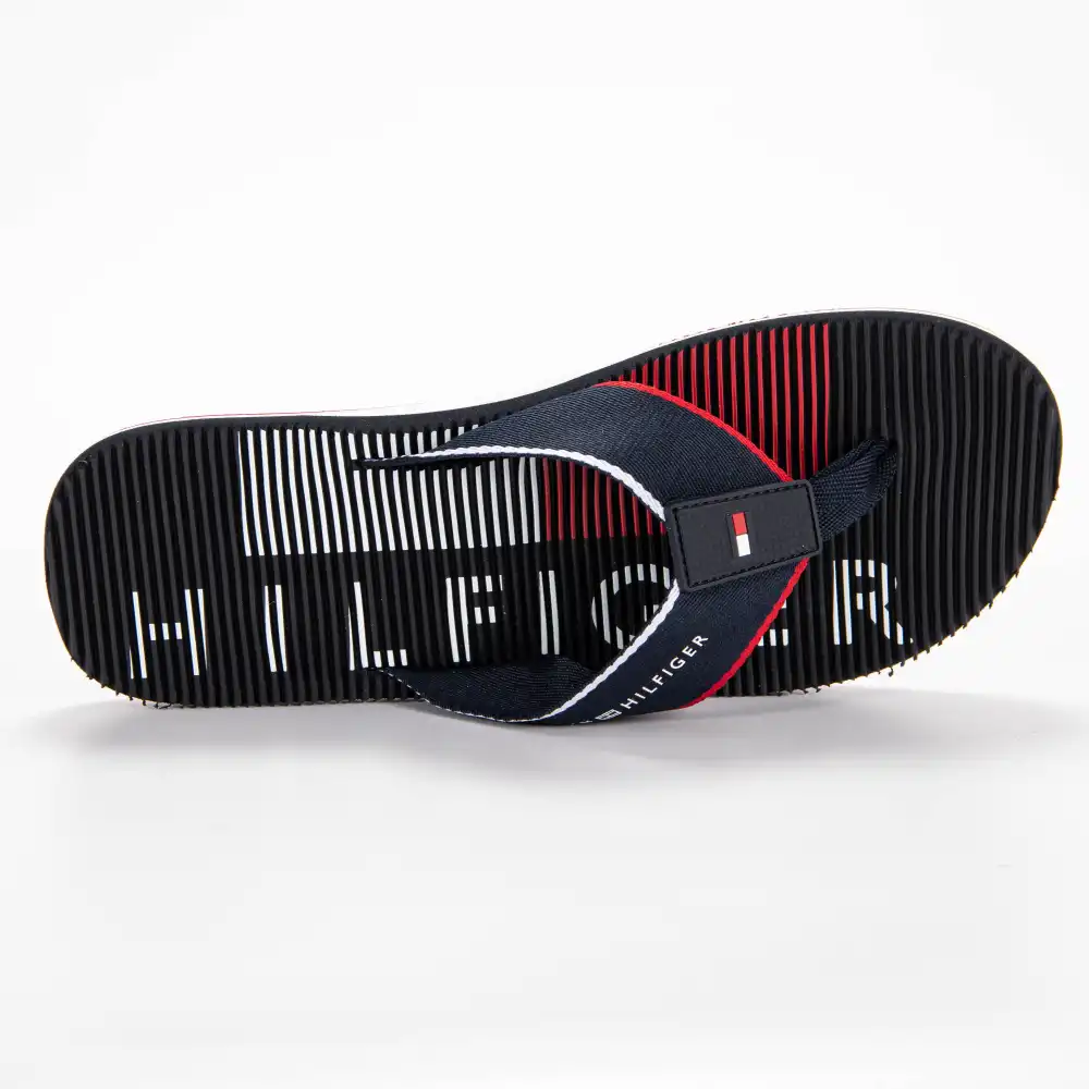 Tong homme Tommy Jeans Massage footbed beach sandal Bleu - ZESHOES Tong homme Tommy Jeans Massage footbed beach sandal Bleu - ZESHOES