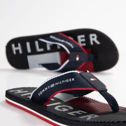 Tong homme Tommy Jeans Massage footbed beach sandal Bleu - ZESHOES Tong homme Tommy Jeans Massage footbed beach sandal Bleu - ZESHOES