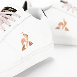 Basket basse femme Le Coq Sportif courtset w patent Blanc - ZESHOES Basket basse femme Le Coq Sportif courtset w patent Blanc - ZESHOES