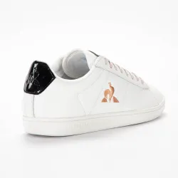 Basket basse femme Le Coq Sportif courtset w patent Blanc - ZESHOES Basket basse femme Le Coq Sportif courtset w patent Blanc - ZESHOES