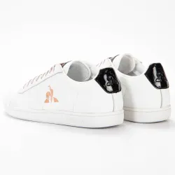 Basket basse femme Le Coq Sportif courtset w patent Blanc - ZESHOES Basket basse femme Le Coq Sportif courtset w patent Blanc - ZESHOES
