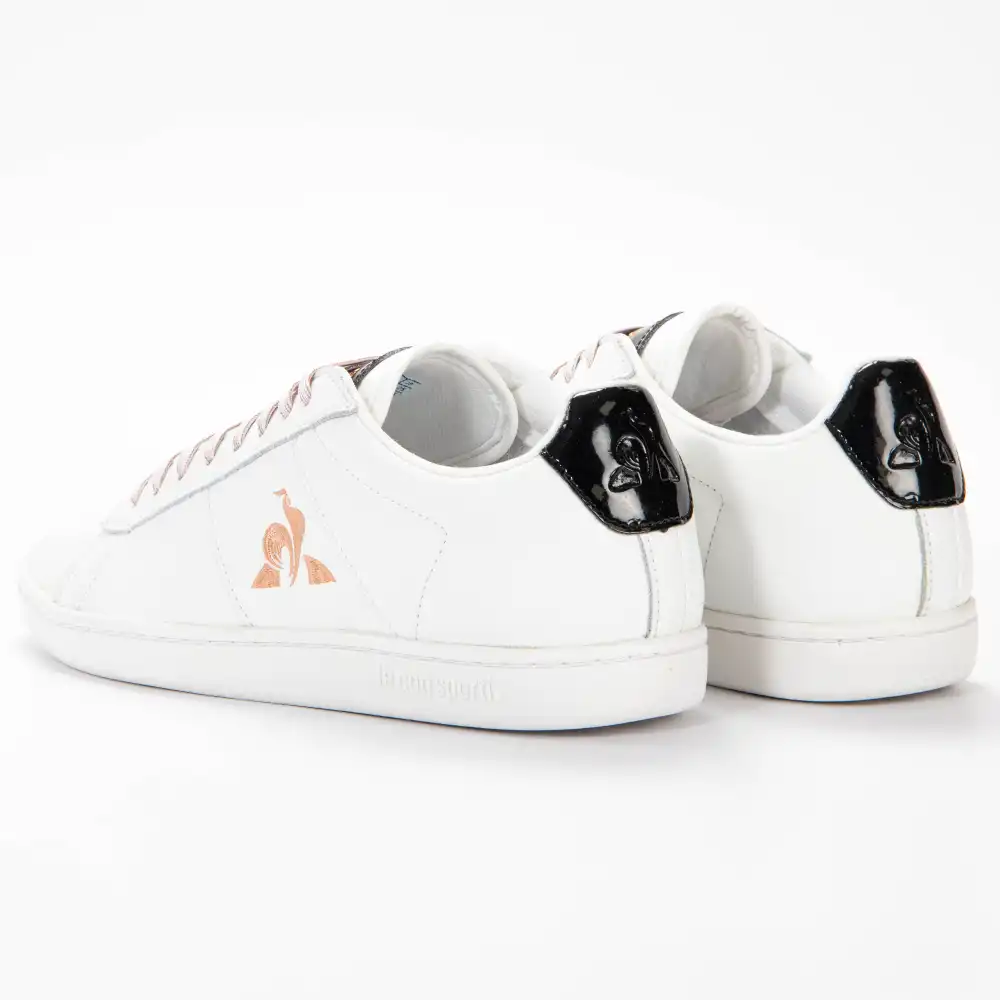Basket basse femme Le Coq Sportif courtset w patent Blanc - ZESHOES Basket basse femme Le Coq Sportif courtset w patent Blanc - ZESHOES