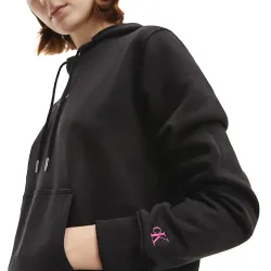 Sweat capuche femme Calvin Klein Logo brodé Noir - ZESHOES Sweat capuche femme Calvin Klein Logo brodé Noir - ZESHOES