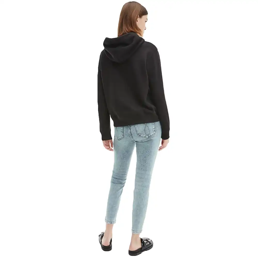 Sweat capuche femme Calvin Klein Logo brodé Noir - ZESHOES Sweat capuche femme Calvin Klein Logo brodé Noir - ZESHOES